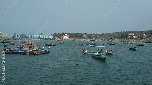 Fishing boats in the harbor, Vizhinjam fishing harbor Thiruvananthapuram Kerala