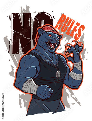 No rules illustration with gangster panther