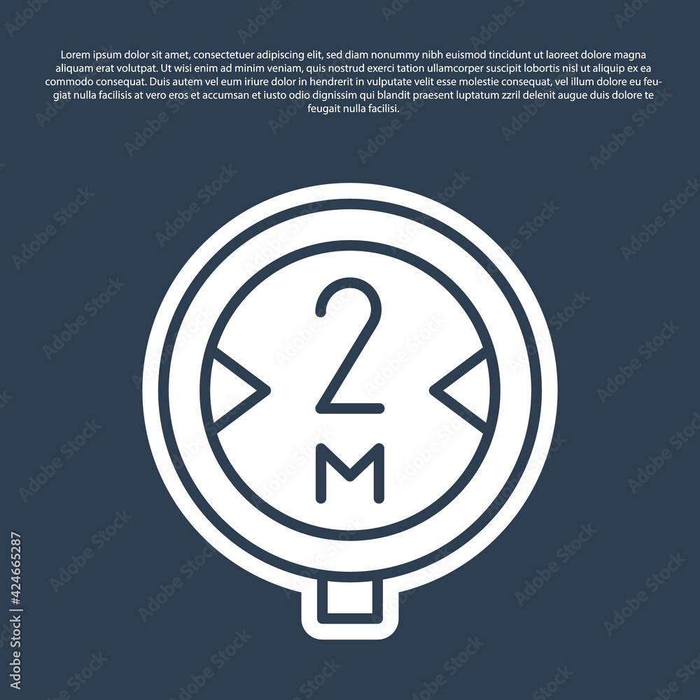 Blue line Road traffic sign. Signpost icon isolated on blue background. Pointer symbol. Isolated street information sign. Direction sign. Vector Blue line Road traffic sign. Signpost icon isolated on blue background. Pointer symbol. Isolated street information sign. Direction sign. Vector