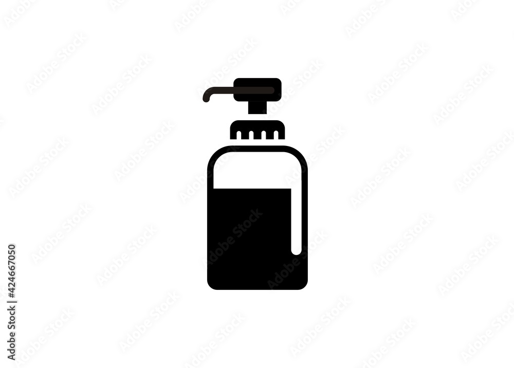 Soap Bottle. Simple illustration in black and white Soap Bottle. Simple illustration in black and white
