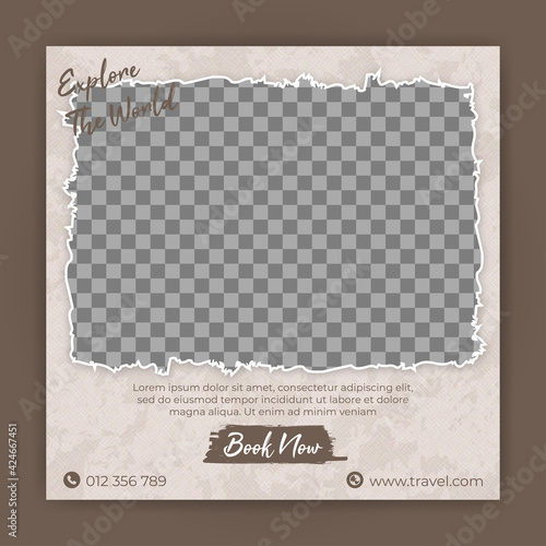 Traveling square banner post template