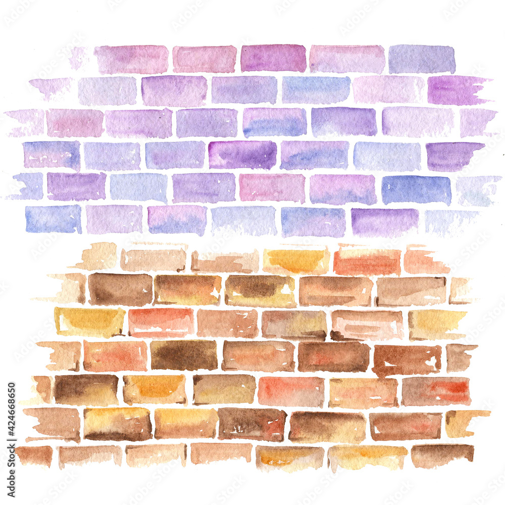 Obraz premium watercolor texture wall brick background