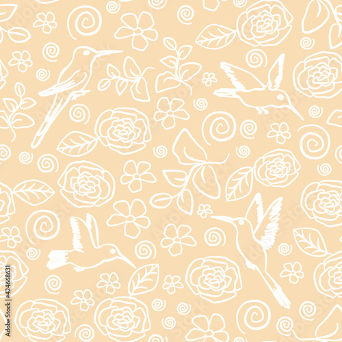 Seamless pattern background flowers textile