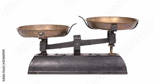 Vintage scales, isolated on a white background