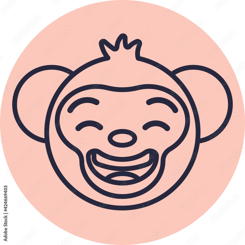 Obraz premium Monkey Emoji Icons. Vector Illustrations.
