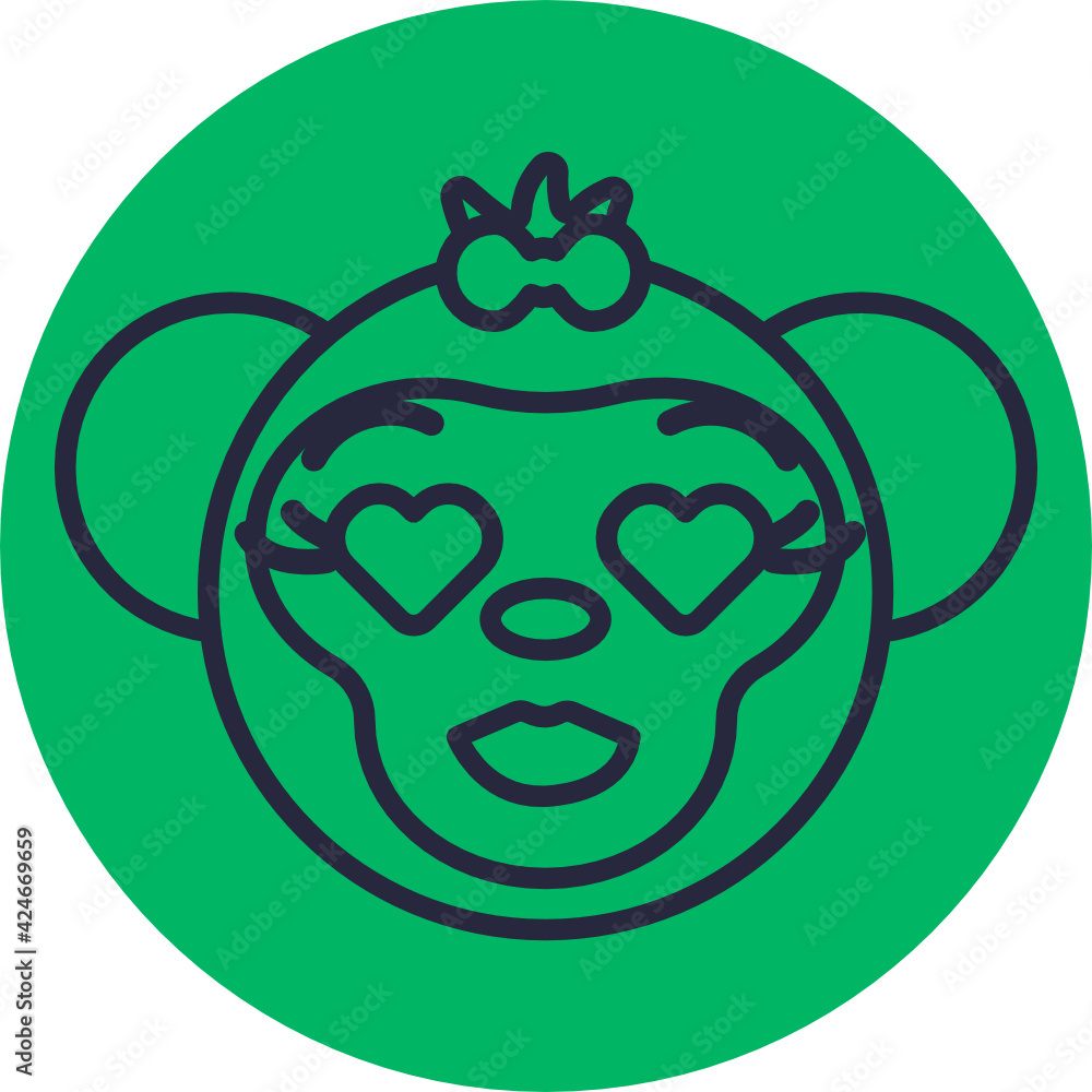 Monkey Emoji Icons. Vector Illustrations. Monkey Emoji Icons. Vector Illustrations.