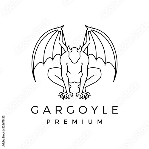 Photo gargoyle logo vector icon illustration