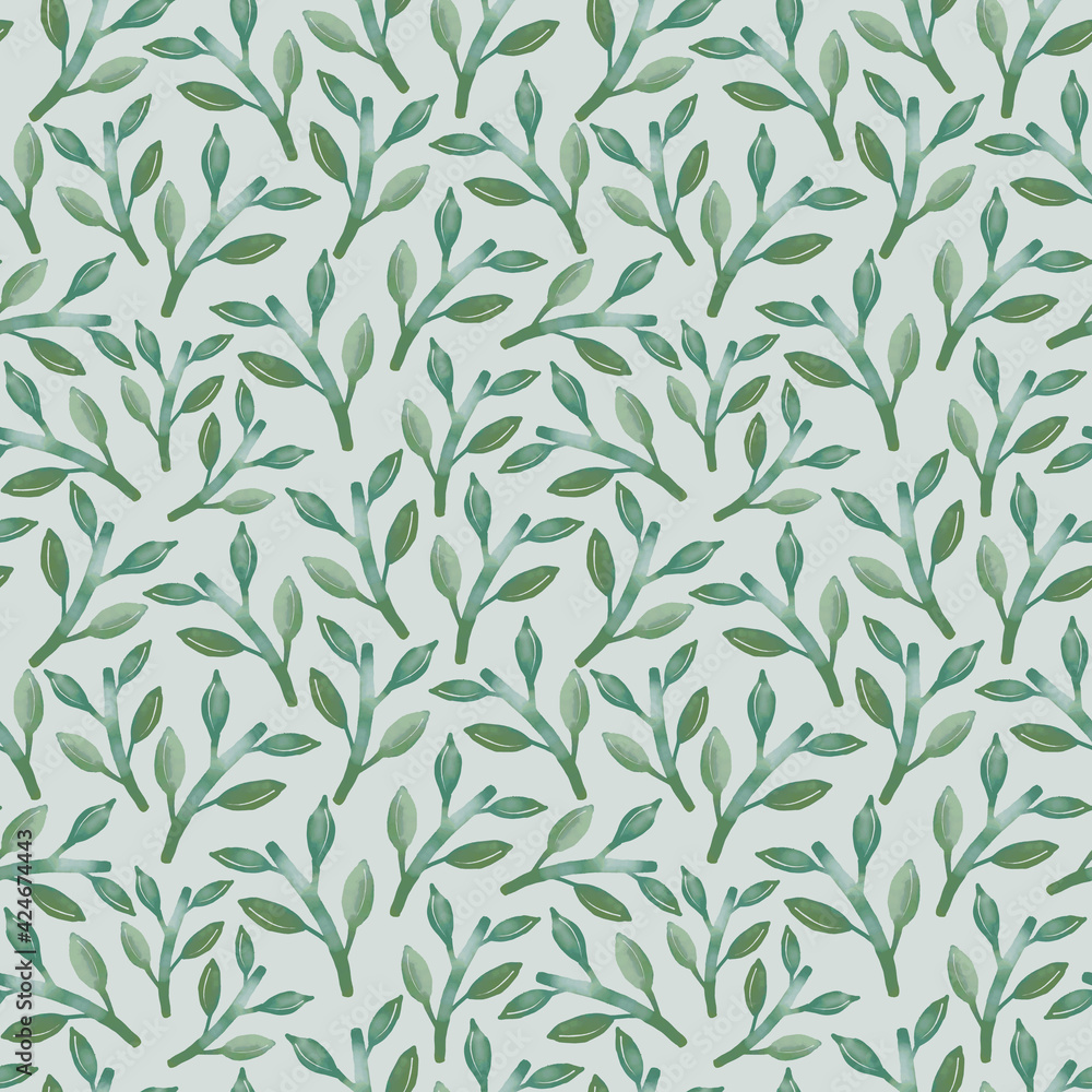 custom made wallpaper toronto digitalGreen leaves seamless pattern