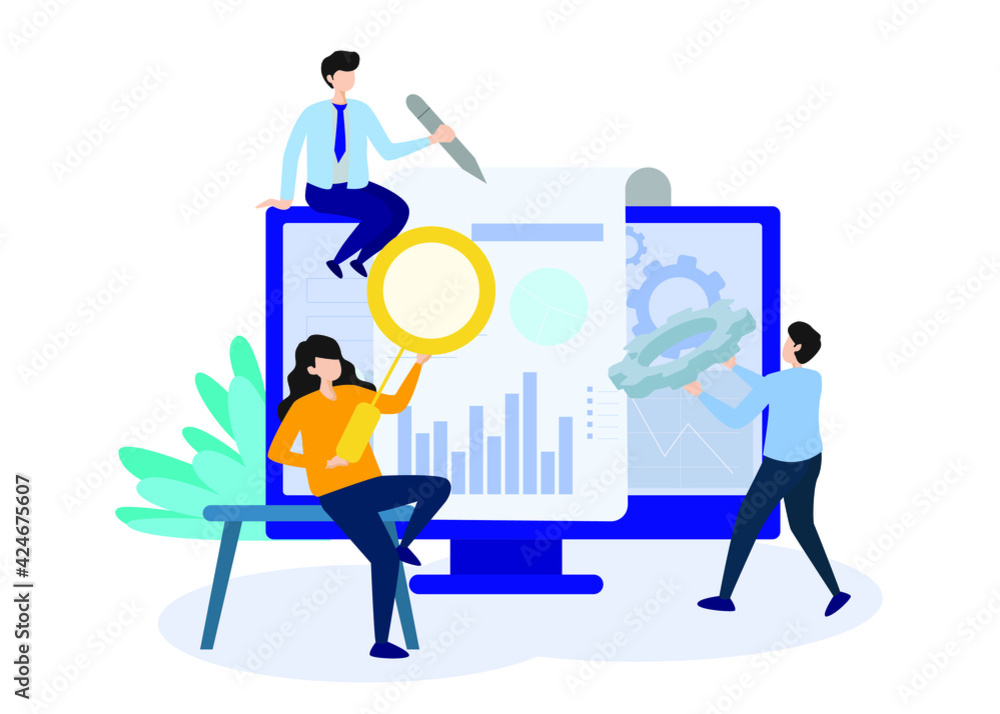 Business Solutions - Illustration. Editable Stroke. Vector Graphic Business Solutions - Illustration. Editable Stroke. Vector Graphic