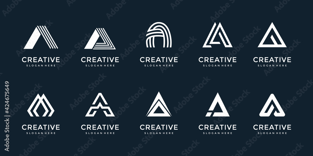 letter A logo template set letter A logo template set