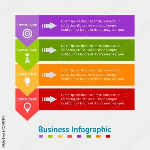 Modern label style 4 step design template for infographics
