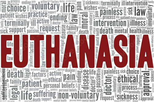 Euthanasia vector illustration word cloud isolated on a white background.