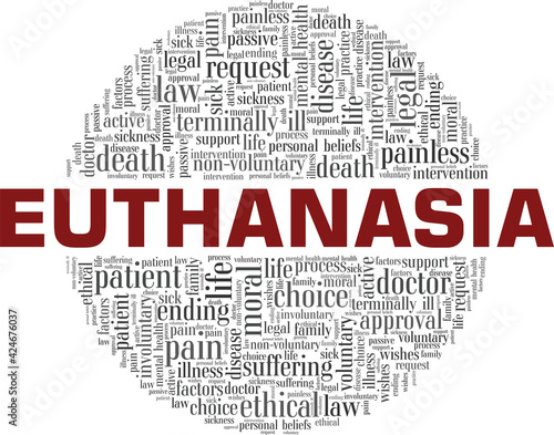 Euthanasia vector illustration word cloud isolated on a white background.