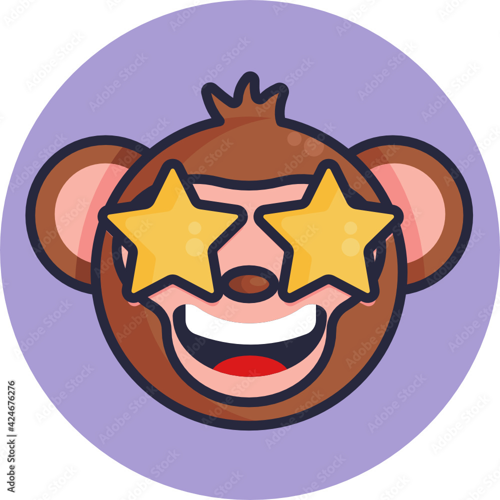 Monkey Emoji Icon. Vector Illustration. Monkey Emoji Icon. Vector Illustration.