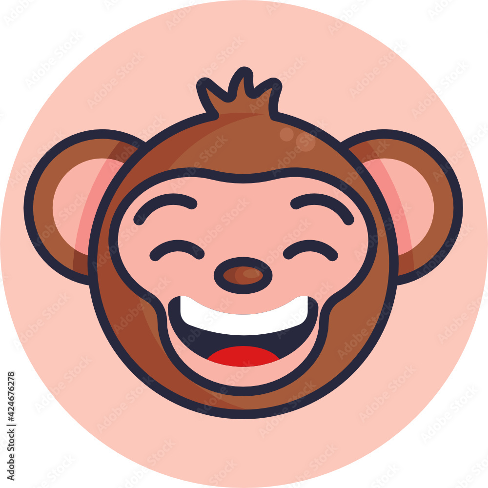 Monkey Emoji Icon. Vector Illustration. Monkey Emoji Icon. Vector Illustration.