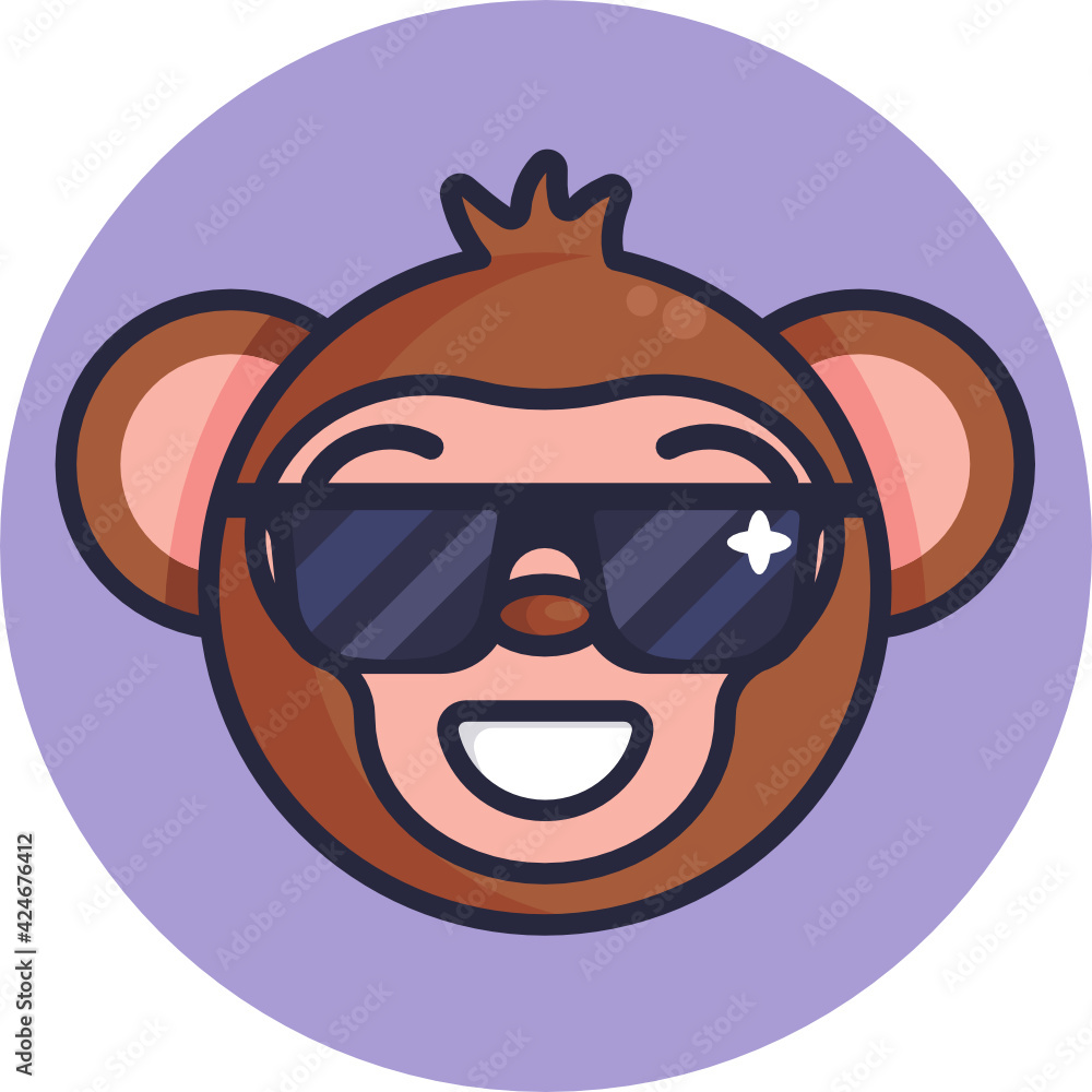 Obraz premium Monkey Emoji Icon. Vector Illustration.