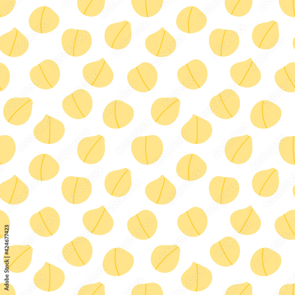 Chickpeas, chick pea seeds vector seamless pattern background for healthy vegan food design. Chickpeas, chick pea seeds vector seamless pattern background for healthy vegan food design.