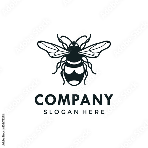 Common Carder Bee type bee logo template
