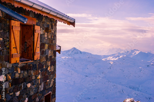 View over Les Trois Vallees in France, a winter sports destination, from Les Menuires
 photo