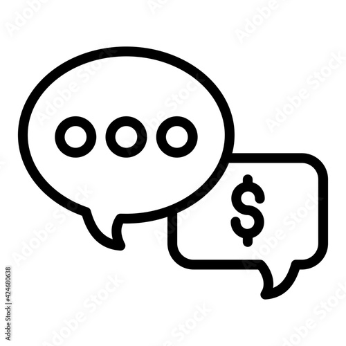 A linear design, icon of business chat