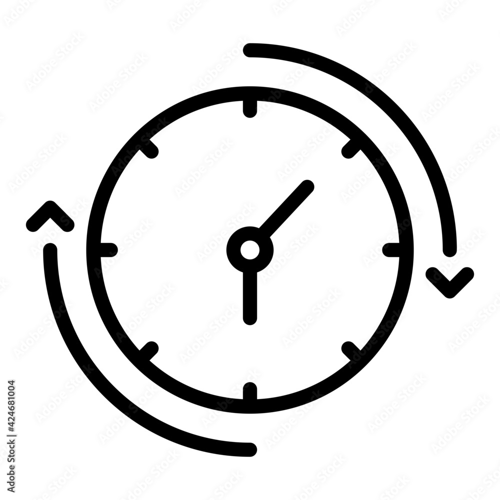 A linear design, icon of time A linear design, icon of time