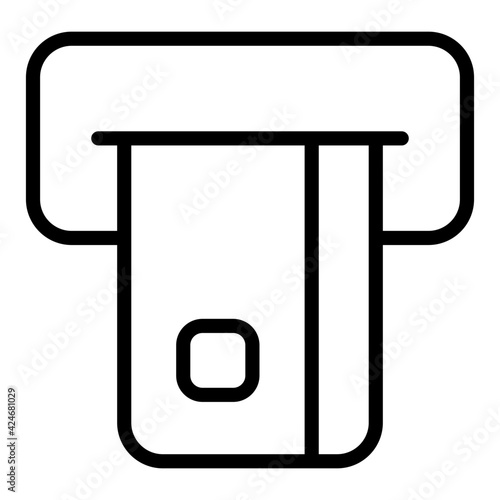An outline design, icon of atm machine