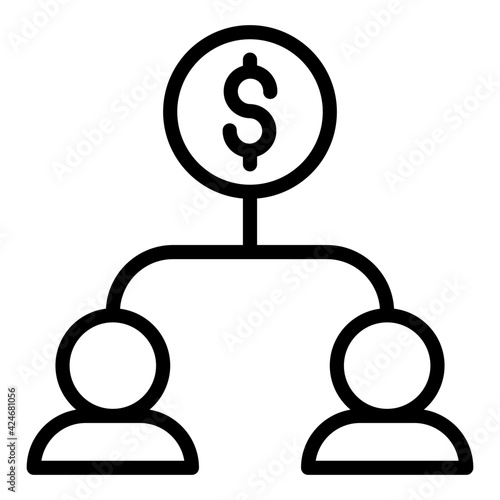 An outline design, icon of shareholder