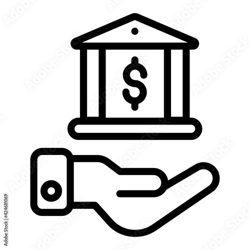 A linear design, icon of bank services