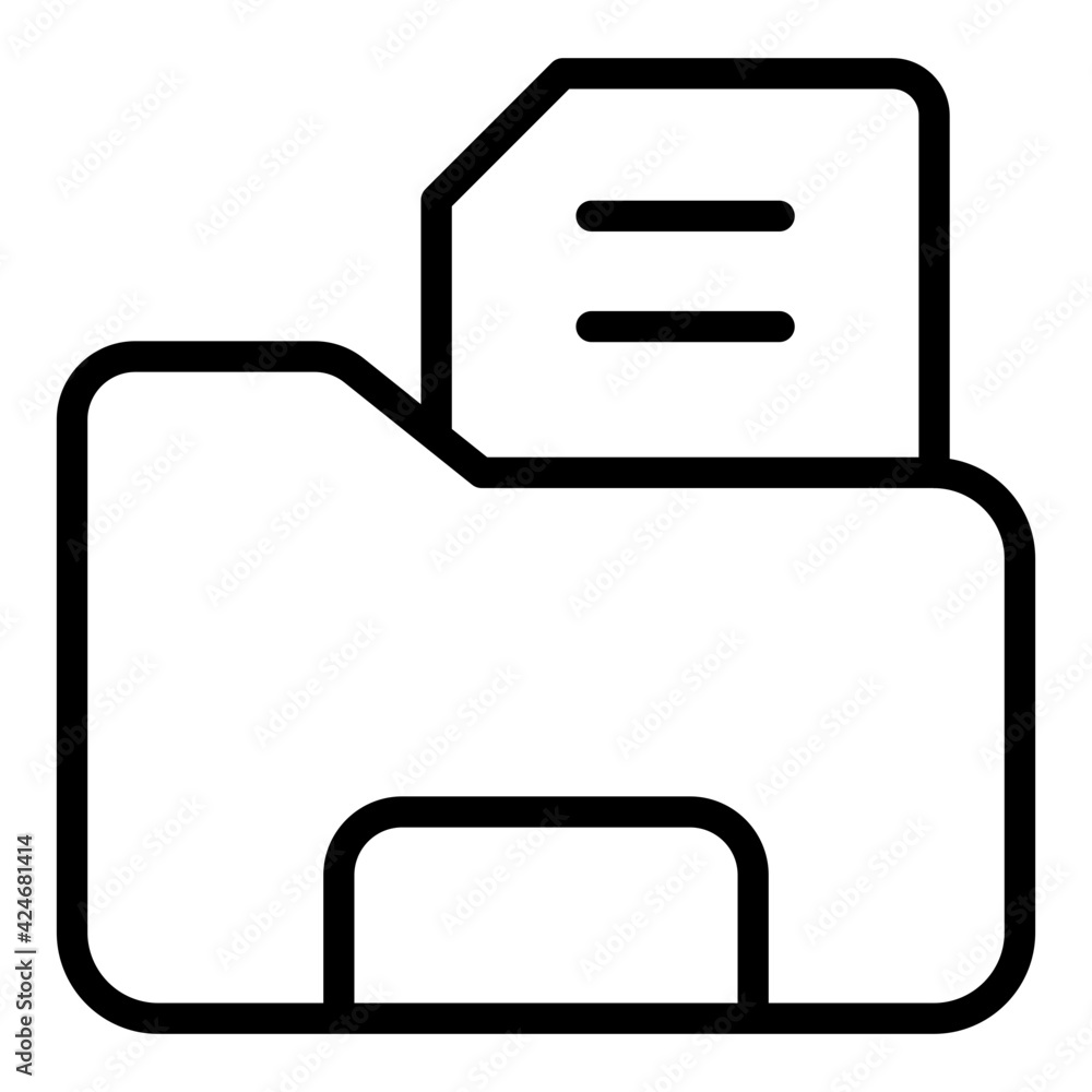 A linear design, icon of file folder A linear design, icon of file folder