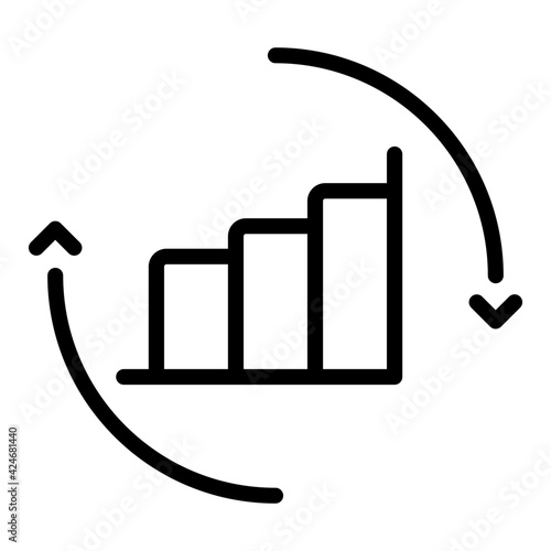 A linear design, icon of graph
