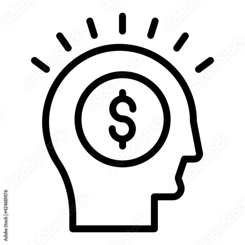 An outline design, icon of banker