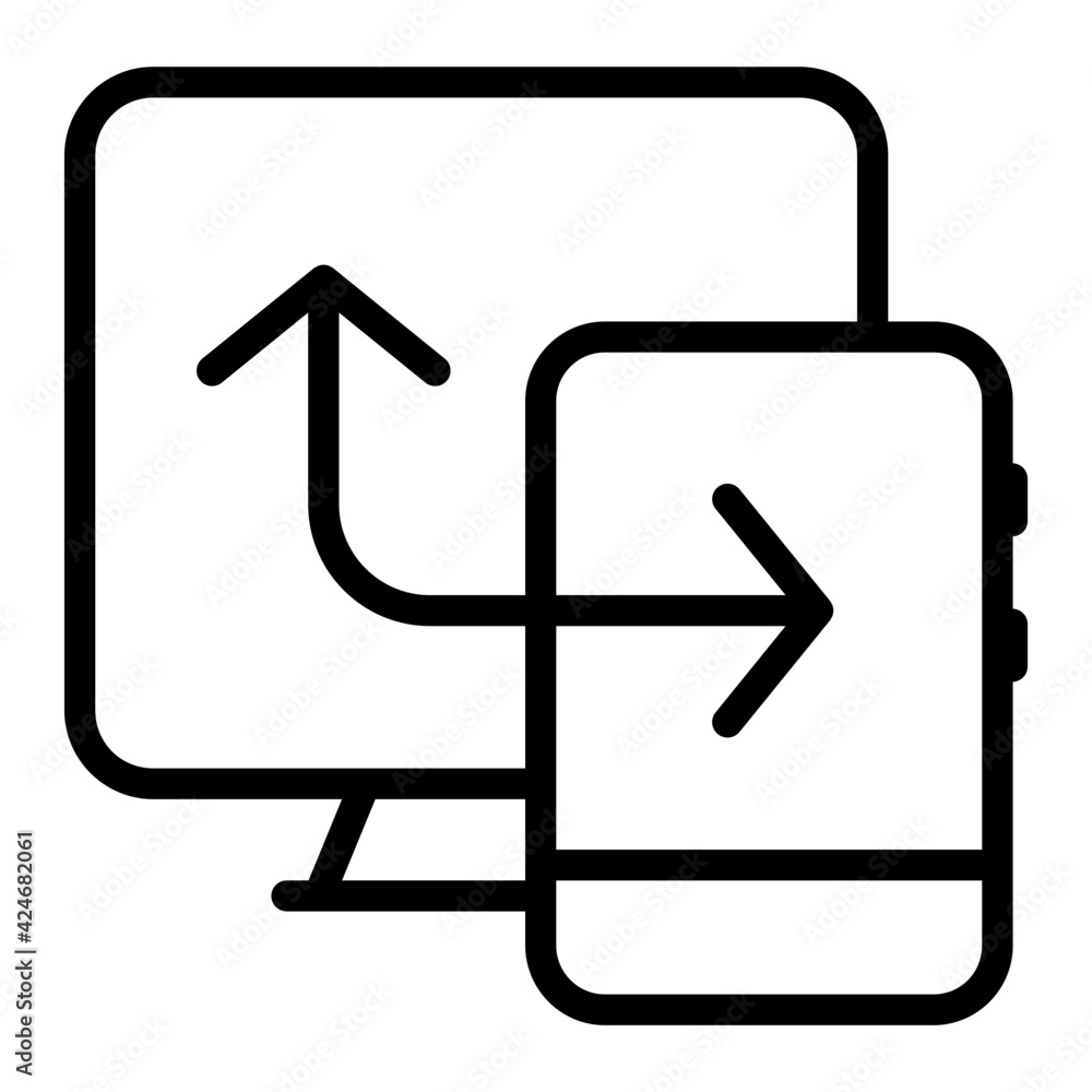 A linear design, icon of data transfer A linear design, icon of data transfer