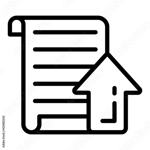 A linear design, icon of file upload