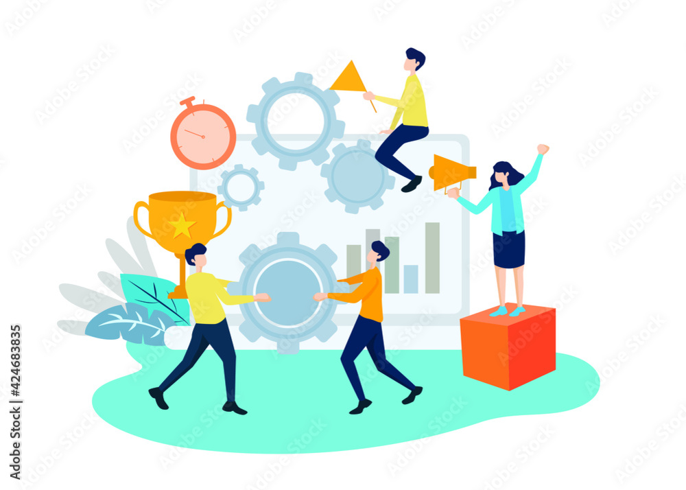 Team - Illustration. Editable Stroke. Vector Graphic Team - Illustration. Editable Stroke. Vector Graphic