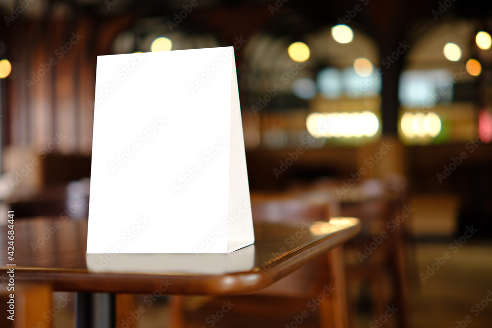 Stand Mock up Menu frame tent card blurred background design key visual layout. Stand Mock up Menu frame tent card blurred background design key visual layout.