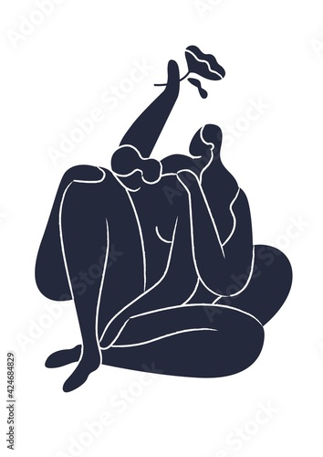 Matisse-inspired contemporary wall art for interior decoration. Modern poster...