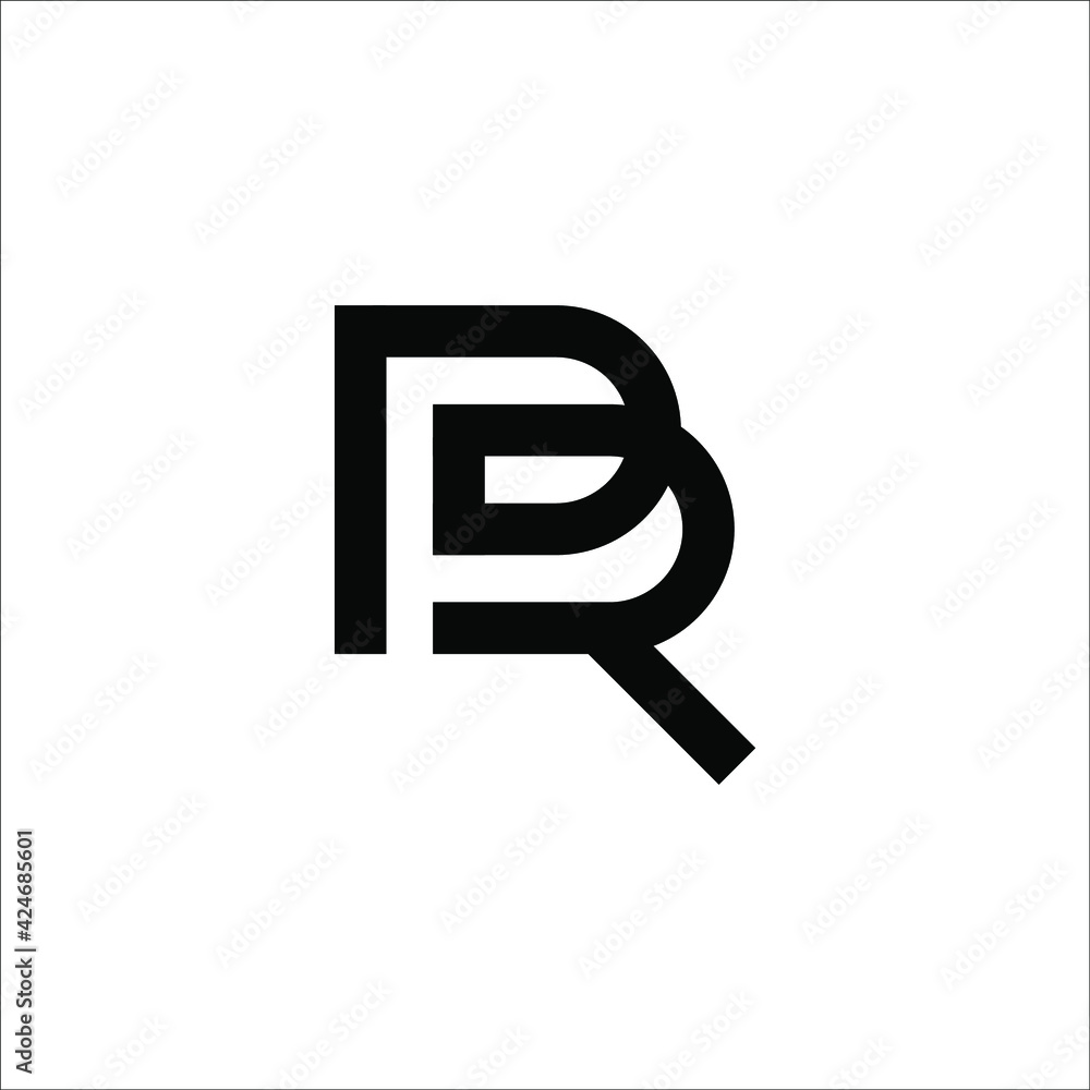 BR logo design vector sign - obrazy, fototapety, plakaty 