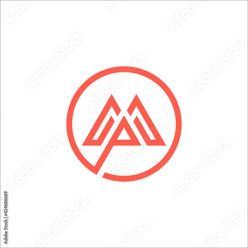 MP logo design vector sign