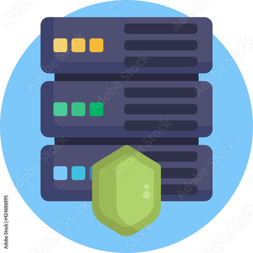 Server Icon. Database Icon. Vector Illustration