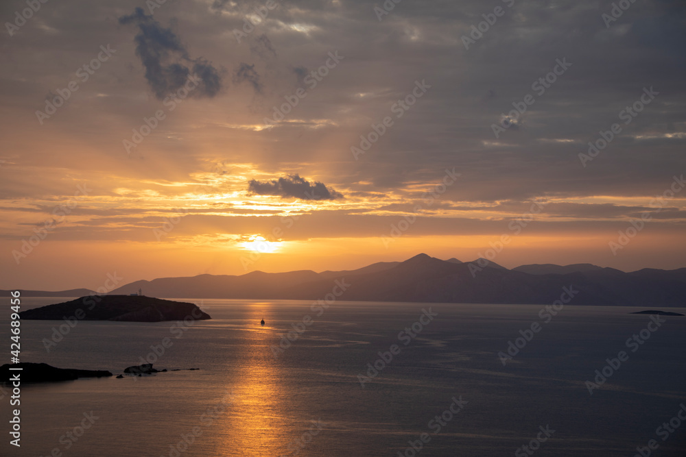 A beautiful shot of a sunset in Bodrum, Turkey.