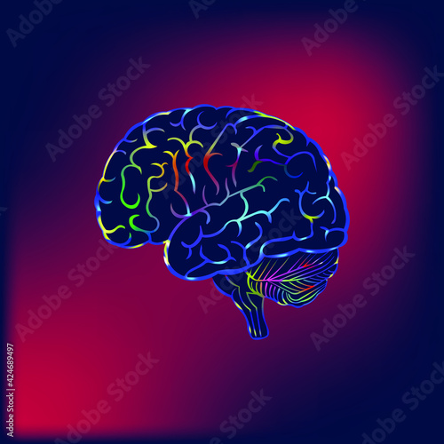 Brain icon. Illustration for human anatomy. Sign of intelligence for logic and analysis. Problem solving symbol. Vector graphics for medical applications and internet websites.