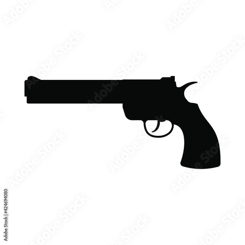 Revolver icon vector. weapon illustration sign. pistol symbol or logo.