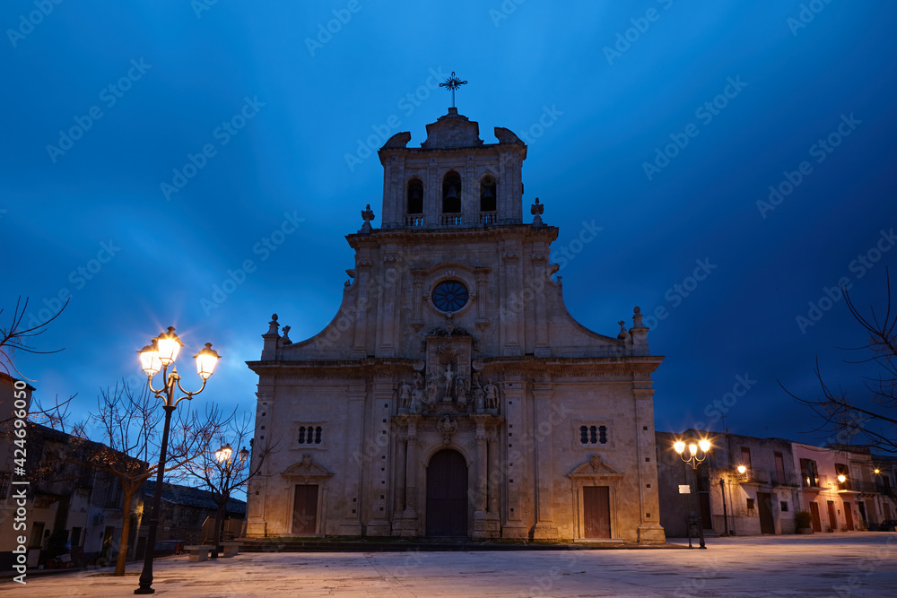 Church in the blue hour in Sicily/Italy. How romantic when the church bells strike here. When does the last hour strike?