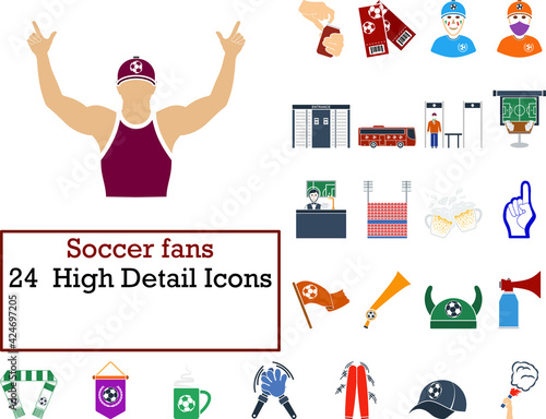 Soccer Fans Icon Set