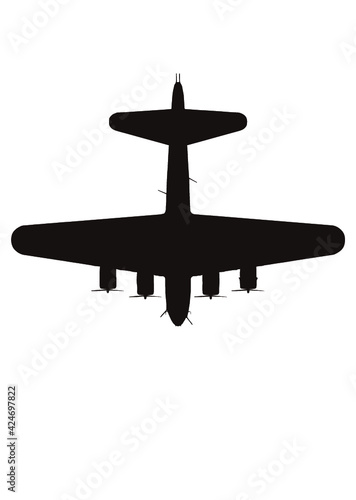 B-17 爆撃機 WWII WW2 US silhouette photo