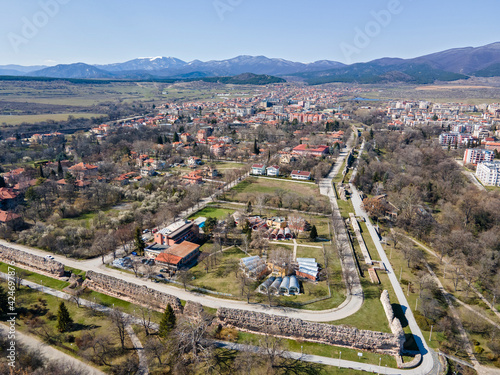 Aerial view of town of Hisarya, Bulgaria photo