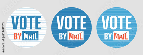 Vote by mail Stamps. Flat vector logo.