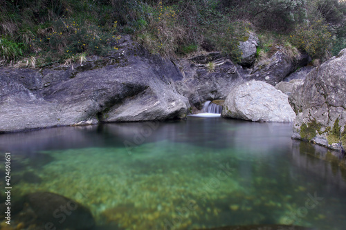 water flowing in a mountain creek