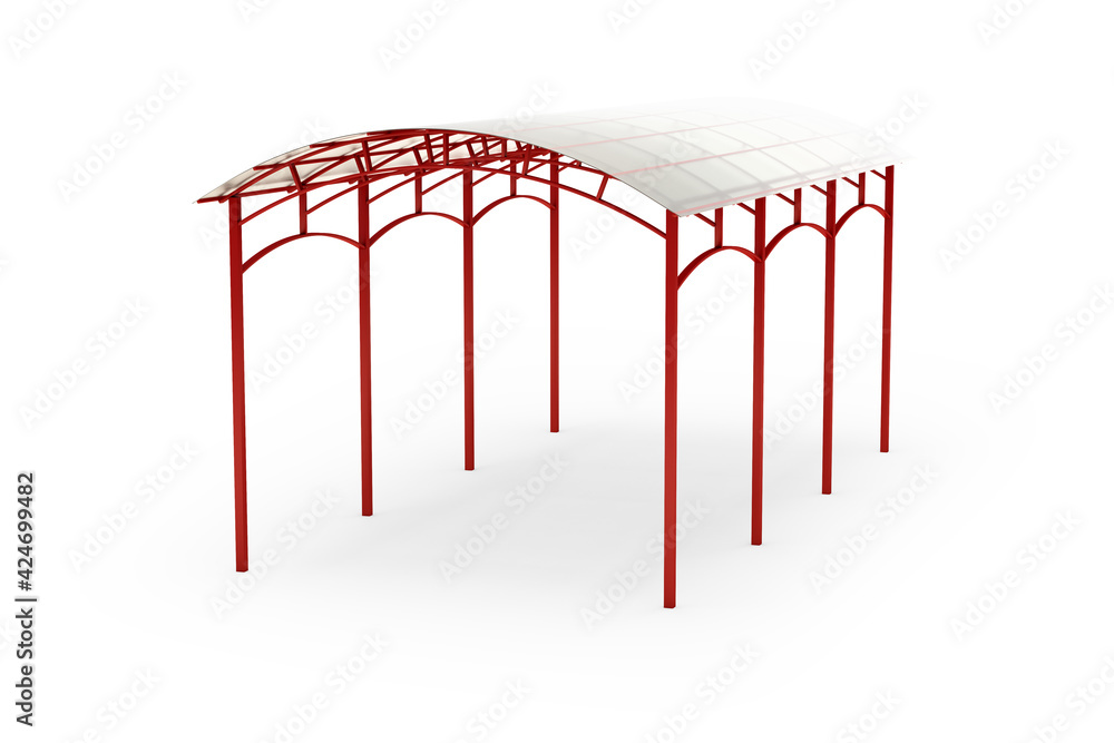 The design of a modern carport. Protecting the car from the sun, rain, snow. 3d rendering. Clipart The design of a modern carport. Protecting the car from the sun, rain, snow. 3d rendering. Clipart
