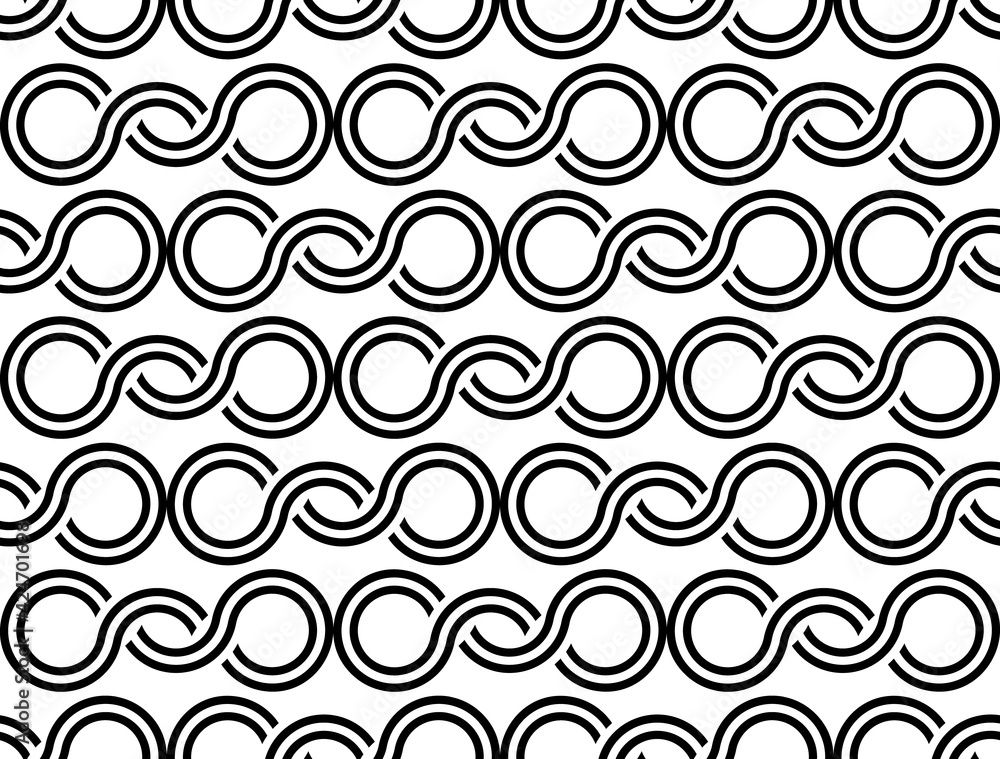 Fototapeta premium Greek waves seamless vector pattern or braided chain ornament.